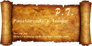 Pasztercsák Teodor névjegykártya